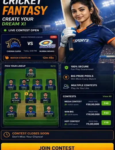 Lucky7 (lucky7 apk) fantasy cricket & matchday visual 3